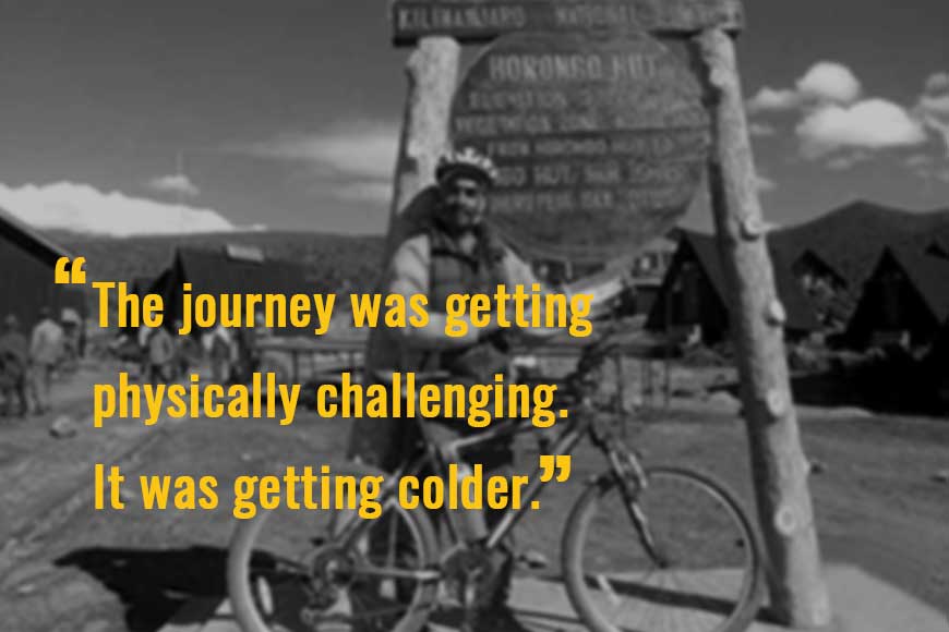 The Treemanâ€™s Diary --- Reaching atop Mt Kilimanjaro on a cycle