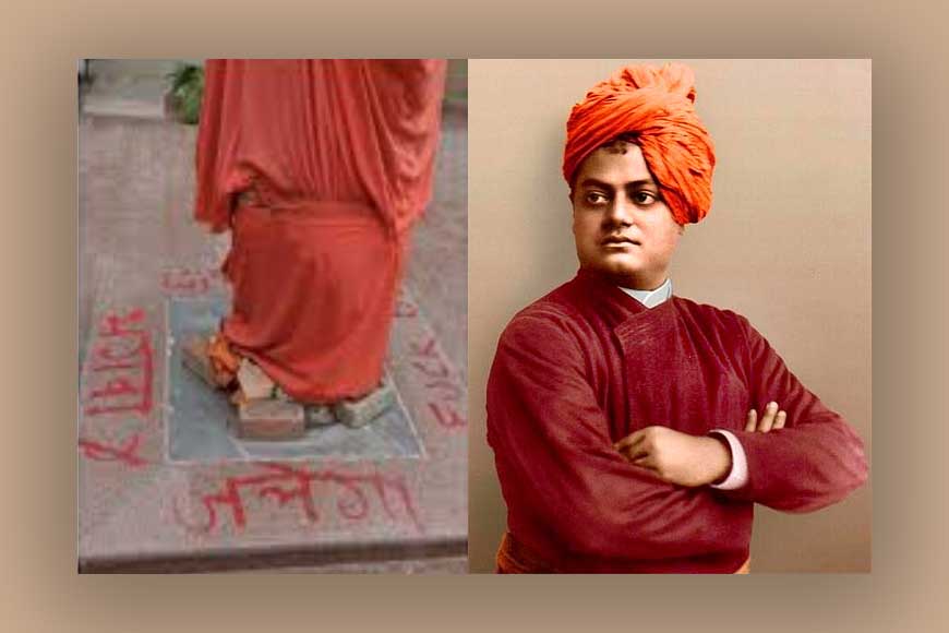 Statue vandalised in JNU! Didn&rsquo;t Swami Vivekananda preach tolerance?
