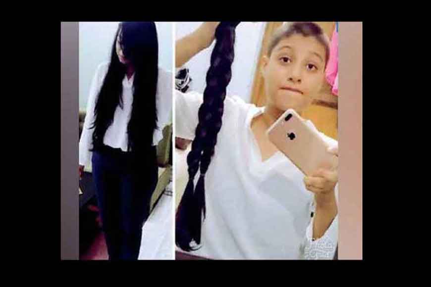 Teen trades tress for cancer patient
