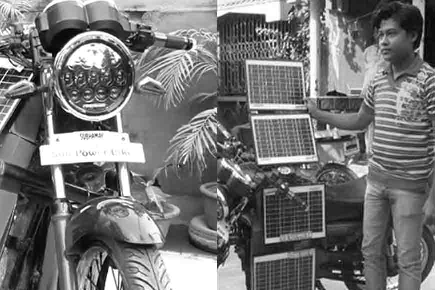 Subhomoy Biswas of Nadia invents a solar bike
